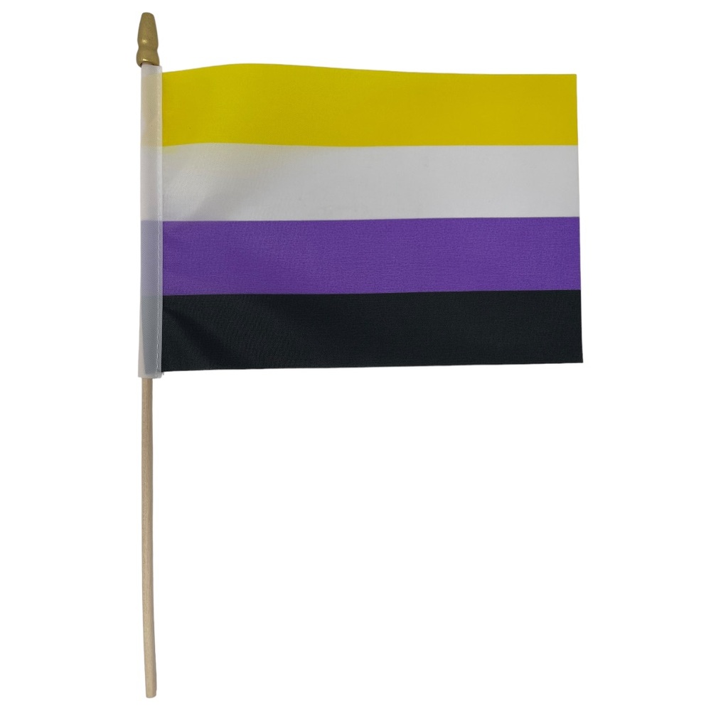 NON-BINARY Pride Mini Stick Flag LGBT LGBTQ+ Gay Small Hand Held Party